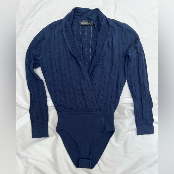 Knit Long Sleeve Onesie | Navy Blue | Tabula Rasa - Picture 1 of 3